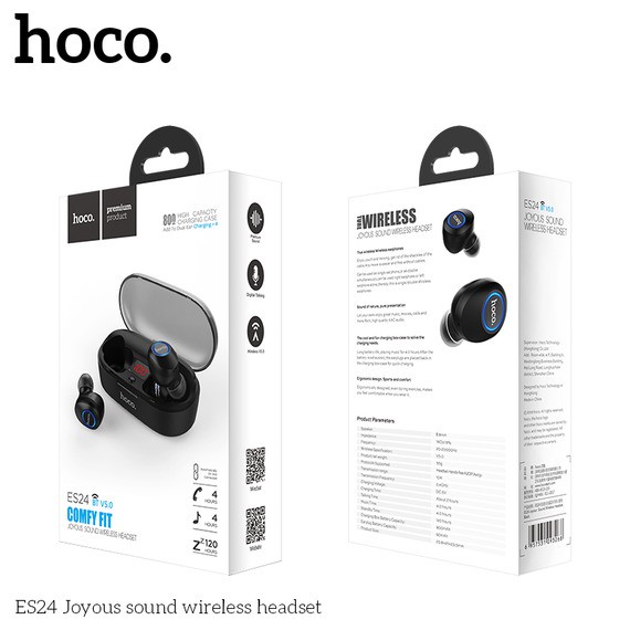 Tai Nghe Bluetooth True Wireless Hoco ES24 Dock Sạc 800mAh Có Màn Led Báo Lượng Pin