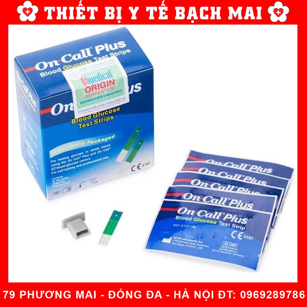 Que Thử Đường Huyết Acon On Call Plus - Hộp 25 Que Vỉ Rời [Hàng Chính Hãng Nhập Khẩu]