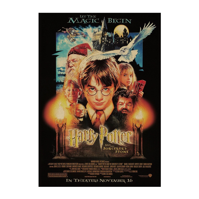 Tấm áp phích kiểu phim Harry Potter cỡ 51x36cm