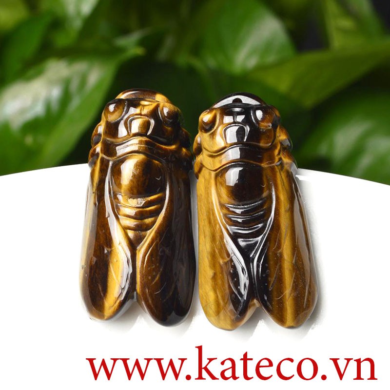 MDMH07 Mặt Dây Đá Mắt Hổ Ve Sầu