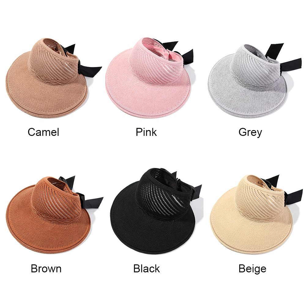 Mũ cói rộng vành đính nơ đi biển thời trang cho nữ