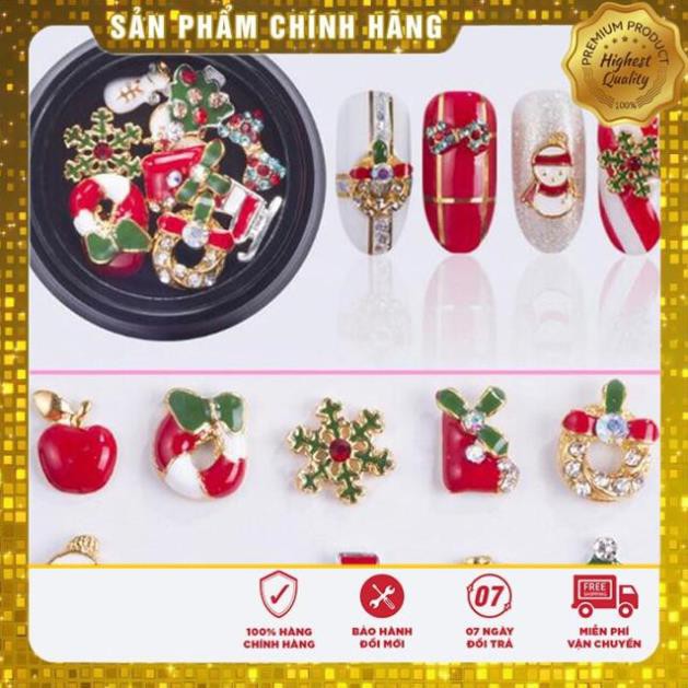 Hũ mix các hình Noel đính móng tay chân làm nail