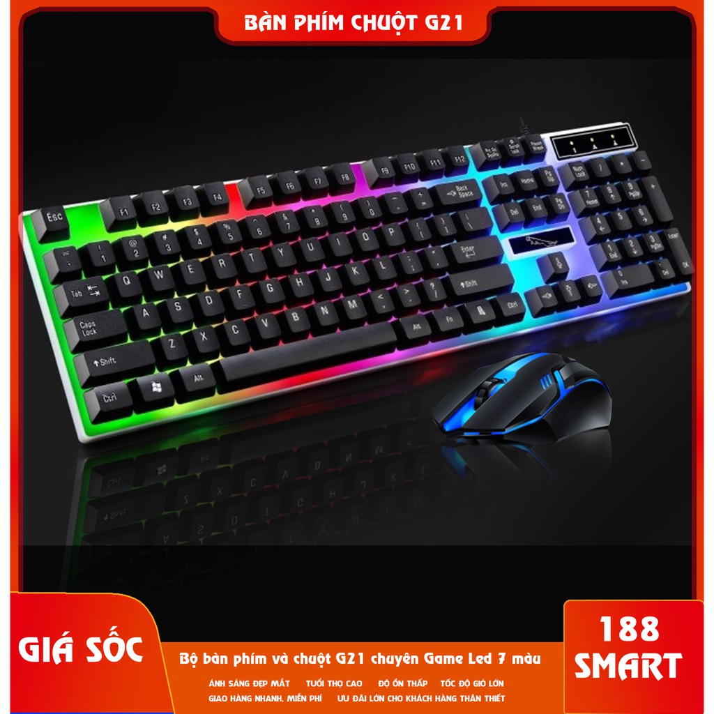 Bộ Bàn phím + chuột giả cơ G21 Led 7 màu chuyên game