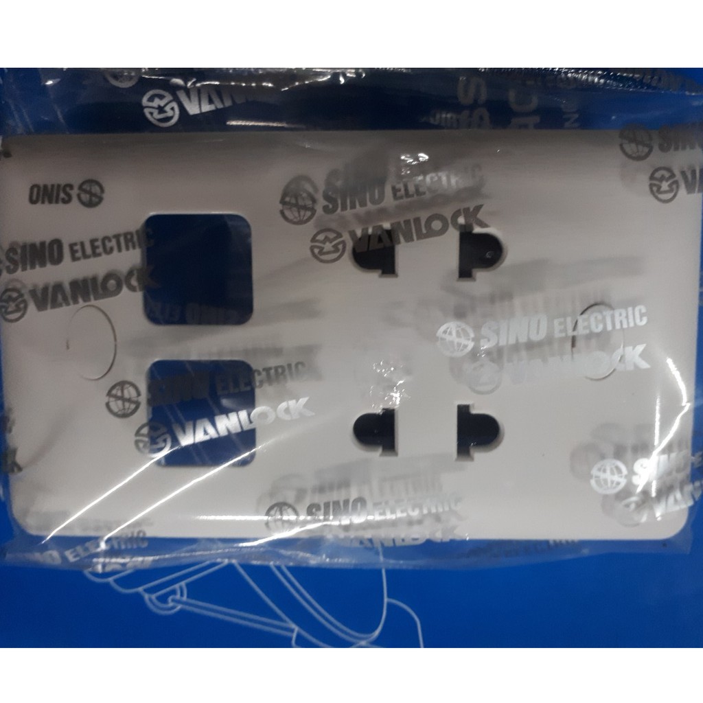 Mặt 1, 2 ổ cắm 2 chấu + 1 hoặc 2 lỗ S19 SINO