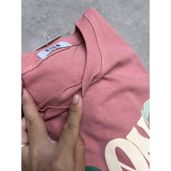 Áo phông tay lỡ 3158 cotton khô mặc mát MÀU HỒNG