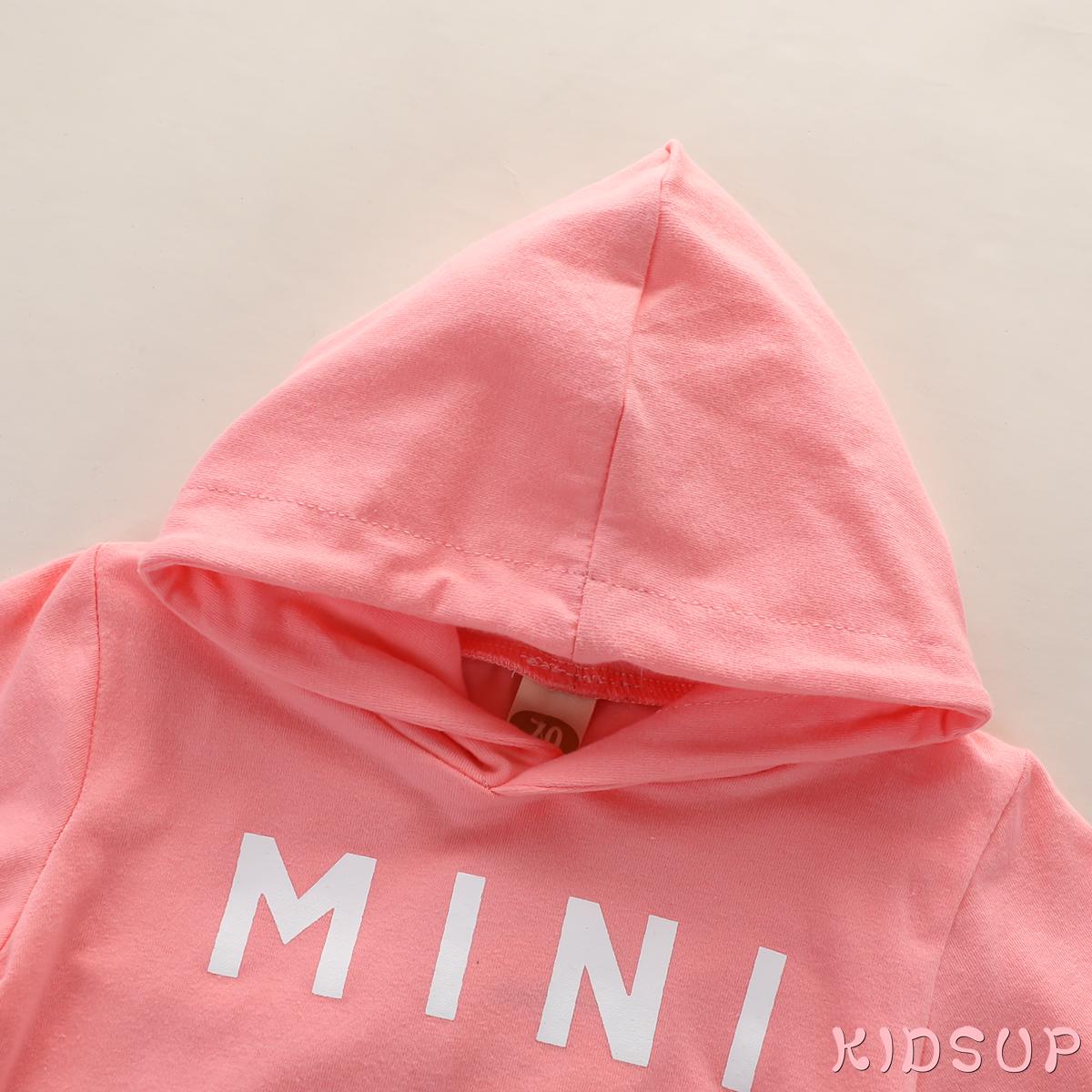 Bộ Áo Hoodie Tay Dài In Chữ + Quần Dài Thể Thao Thời Trang Xuân Thu Cho Bé Gái