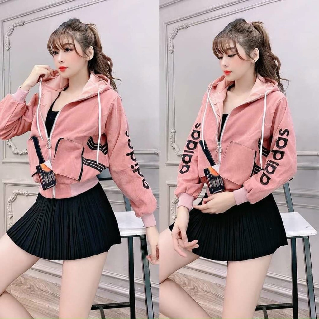 Áo khoác nữ Áo khoác nữ gió dù 2 lớp chống nắng phối viền sọc túi ngang ngộ nghĩnh-dễ thương | BigBuy360 - bigbuy360.vn