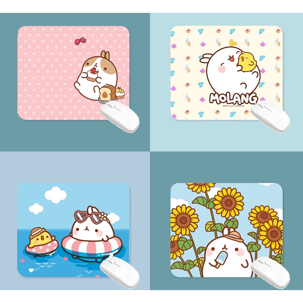 lót chuột molang LOTI4 bàn di chuột cute dễ thương pastel 20 x 24 cm