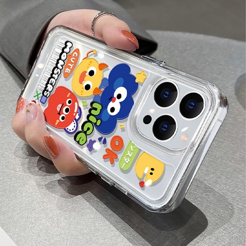 Ốp Điện Thoại Trong Suốt Hình Quái Vật Nhỏ Cho iphone 11 13 7 8 Plus 12 13Pro Max X XS Max 7 8 SE 2020