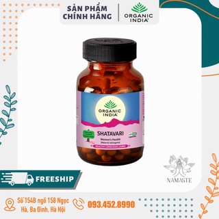 Shatavari Organic India 60 Viên Cân Bằng Nội Tiết Tố Nữ Nhập Khẩu Ấn Độ