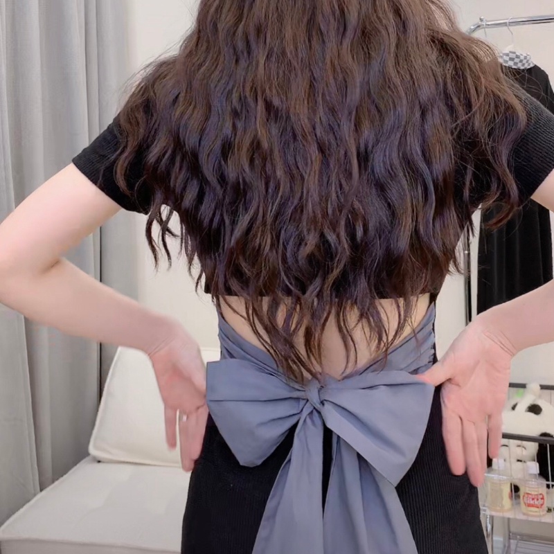 Đầm polo COZOKC tay ngắn thắt nơ lưng dễ thương thời trang