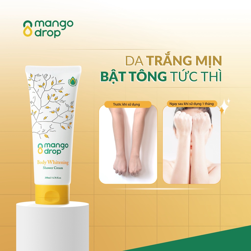 Kem tắm dưỡng trắng cơ thể Mango Drop Body Whitening Shower Cream 200ml