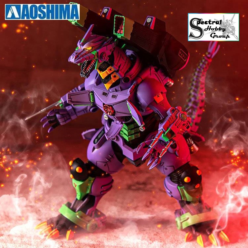 Mô hình lắp ráp AOSHIMA Godzilla vs Evangelion Mechagodzilla Type-3 Kiryu EVA 01 Color