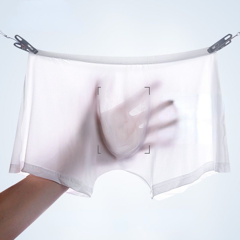 Quần Lót Boxer Vải Lụa Lạnh Mỏng Trong Suốt Thoáng Khí Thời Trang Mùa Hè Cho Nam