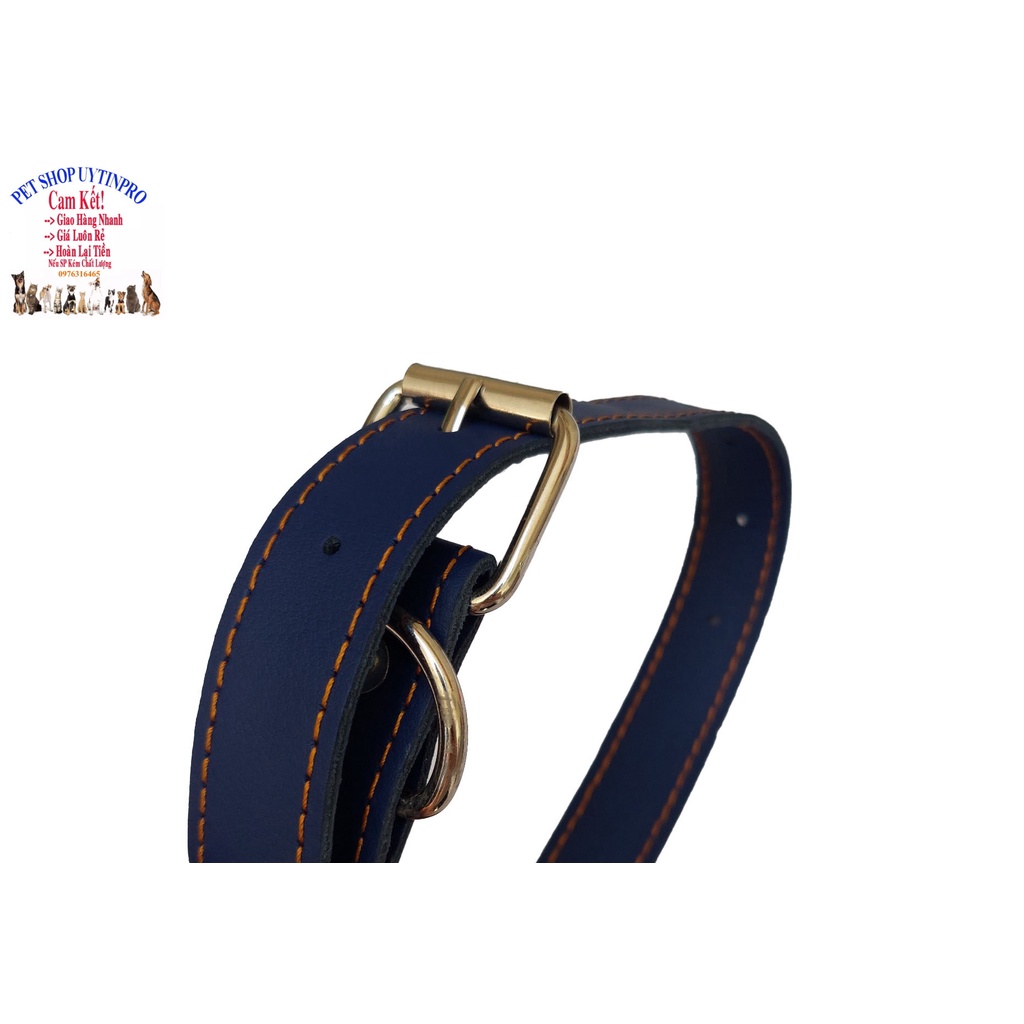 Vòng cổ da cho Chó từ 15kg đến 30kg Bản rộng 3cm Dài 60cm Chất liệu da bền đẹp, Chắc chắn, An toàn cho Thú cưng