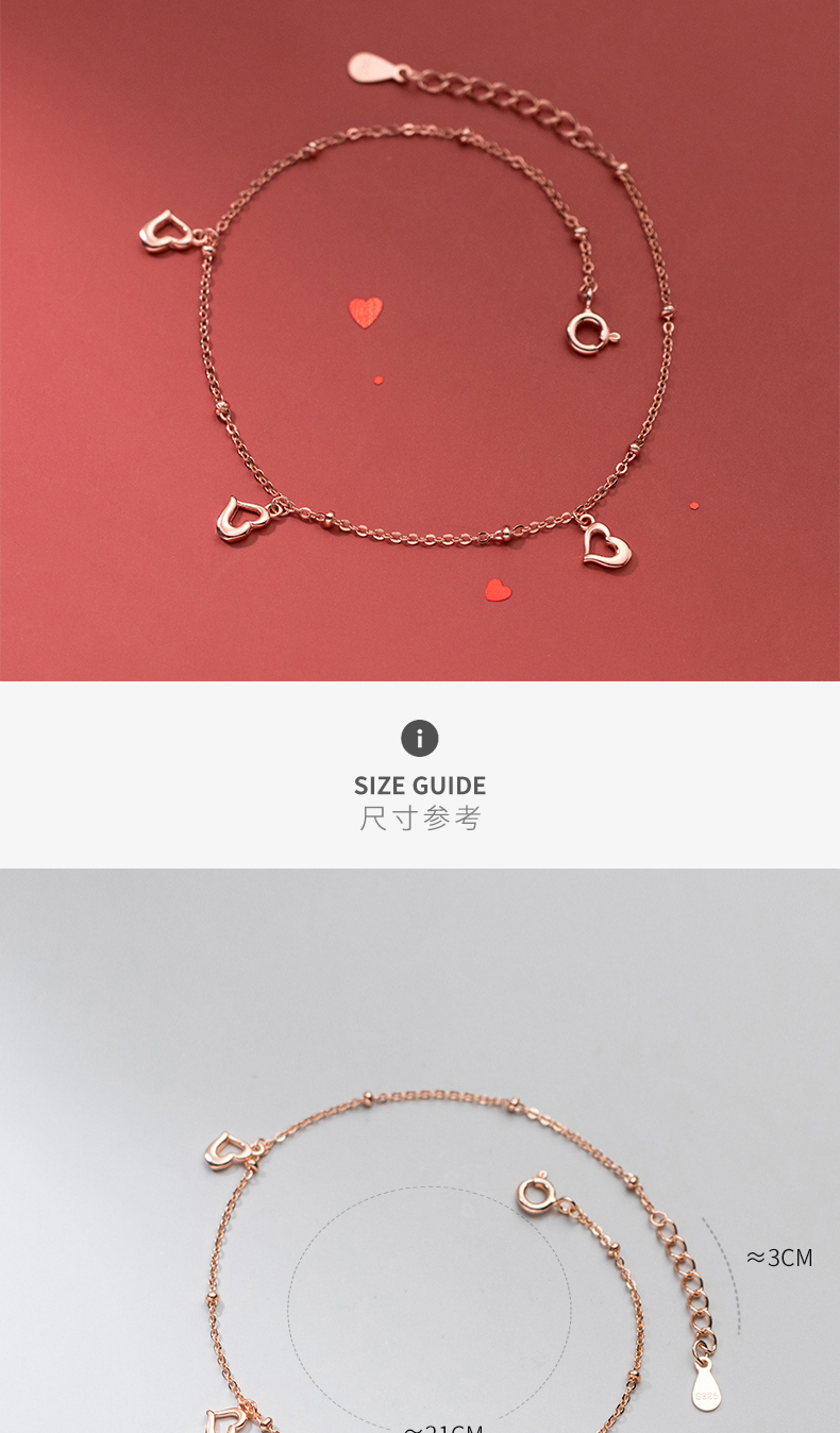 Lắc Chân Mạ Bạc 925 Hình Trái Tim Xinh Xắn Cho Nữ | BigBuy360 - bigbuy360.vn