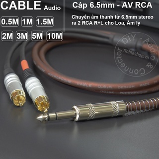 Dây 6 ly ra 2 bông sen AV DIY 0.5M đến 5M - Cáp 6.5mm stereo sang 2 RCA