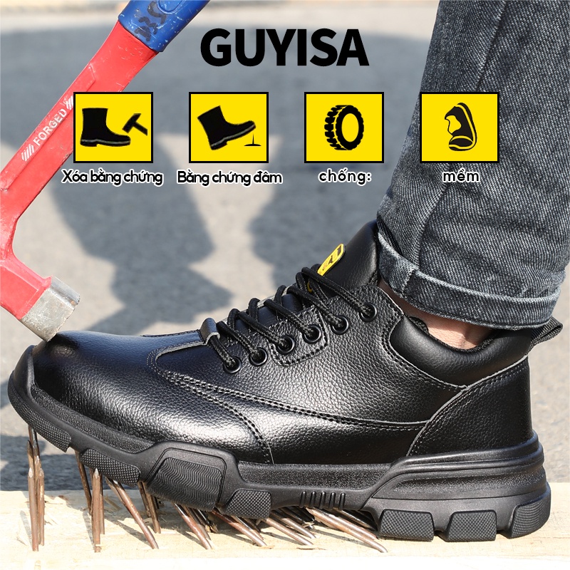 Guyisa Giày Bảo Hộ Lao Động Mũi Thép Chống Thấm Nước An Toàn Có COD