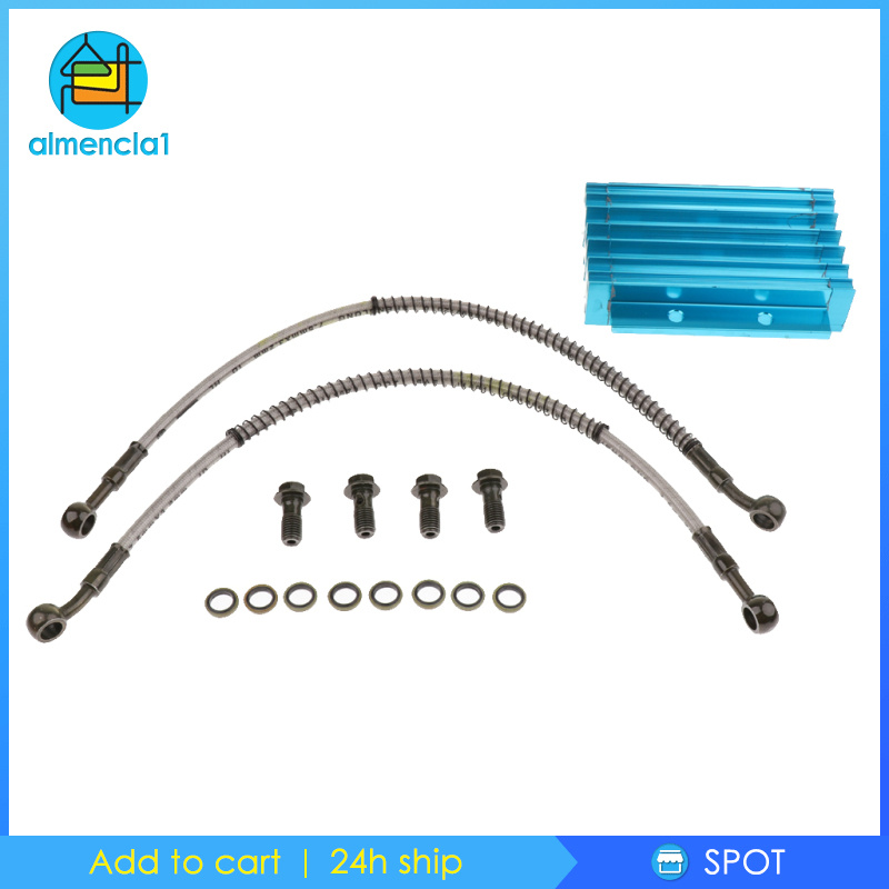 [ALMENCLA1]Blue CNC Engine Oil Cooler Radiator 125 140cc 150cc PIT PRO Trail Dirt Bike