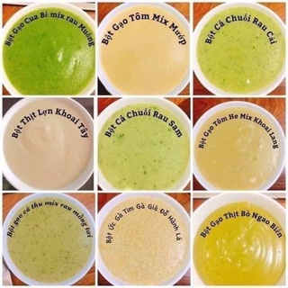 Bột ăn dặm việt lộc, từ các hạt dinh dưỡng thiên nhiên, giúp bé ăn ngon, tăng cân, lại chống táo bón, hộp 500g, 2 loại