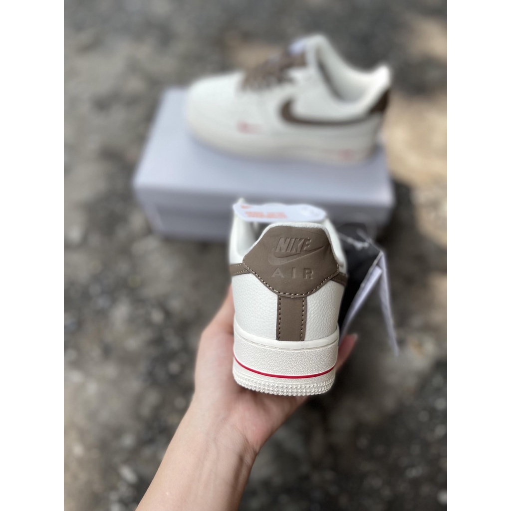 Giày thể thao nike_AF1 vệt nâu, Giày sneaker air force 1 low premium white brown nam nữ cực chất dễ phối đồ | BigBuy360 - bigbuy360.vn