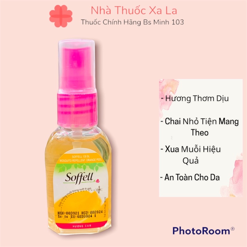 Xịt Chống Muỗi Soffell Hương Hoa, Hương Cam 30ml, 80ml Indonesia