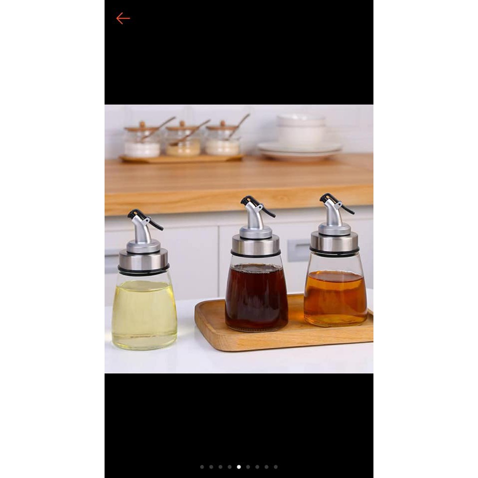 Chi thủy tinh đựng dầu nắp rót 180ml