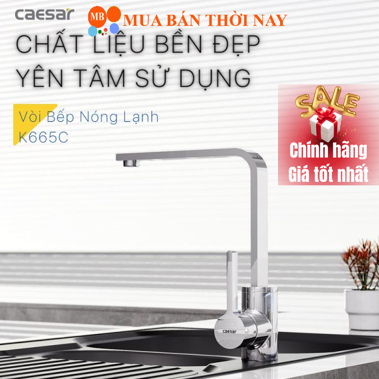 Vòi rửa chén nóng lạnh Caesar K665C, vòi bếp 2 đường nước chính hãng, Bảo hành 02 năm