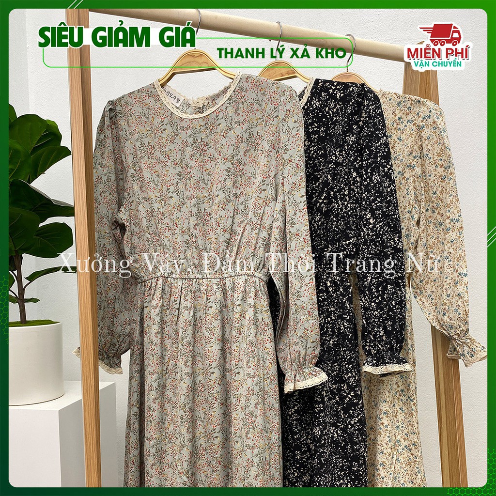 ✅Ảnh thật 100% ✅🌸Váy voan hoa nhí cổ tròn trẻ trung 🌸 Váy thời trang mùa hè ( 3 màu )