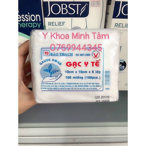 Gạc Y Tế Bảo Thạch 10cm x 10cm x 6 lớp - 100miếng