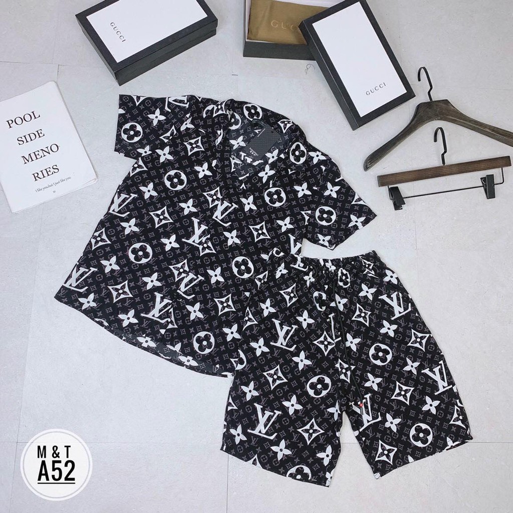 Bộ Ngủ Pijama Cộc Tay Chất Lụa Cực Mát, Bộ Quần Áo Cộc Tay Mặc Hè Phù Hợp Cả Nam Và Nữ