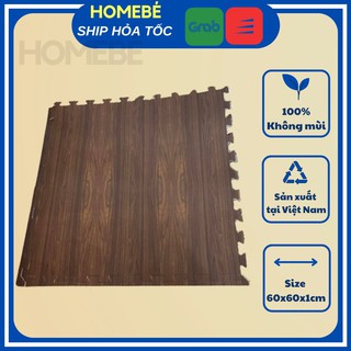 Combo 10 tấm thảm xốp lót sàn vân gỗ cho bé