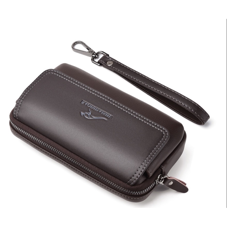 Ví Cầm Tay Nam 2 Trong 1 Kết Hợp Túi Bụng 2008 Nhỏ Gọn Nhiều Ngăn Đựng Tiền Thẻ Card Điện Thoại Tiện Lợi Da Pu Cao Cấp