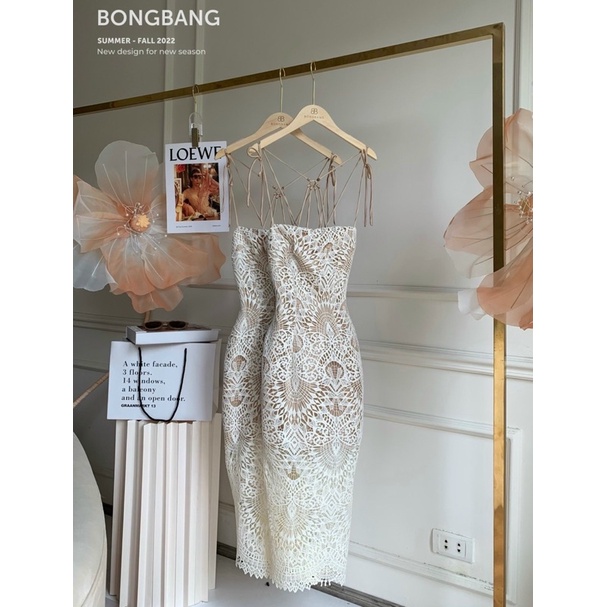 Váy ren hoa cúc buộc loại 1