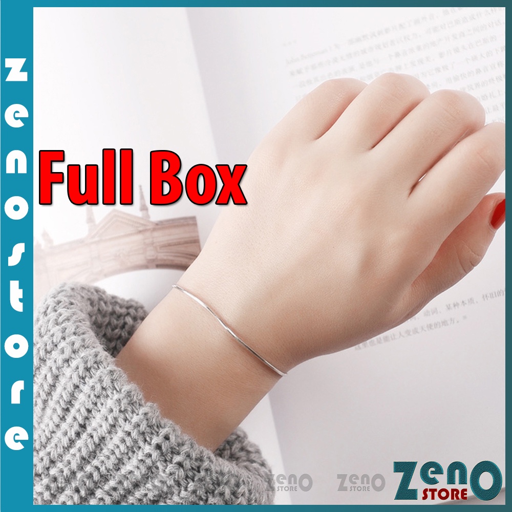 Vòng tay basic ZenO (full box) LT01, lắc tay hợp kim bạc 925 và titan