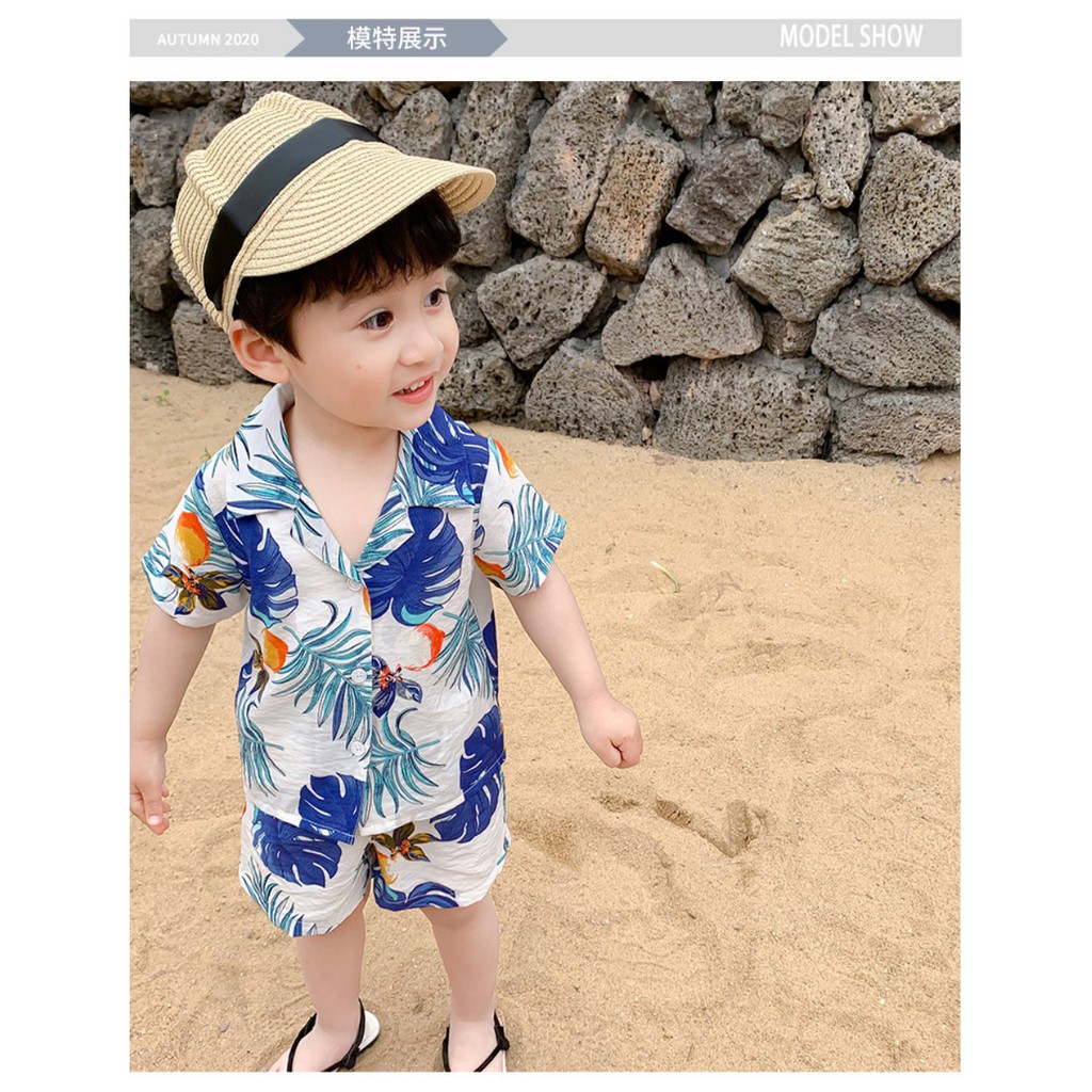 Bộ quần áo trẻ em hoa quả - Bộ đi biển cho bé trai và bé gái (HN 549)
