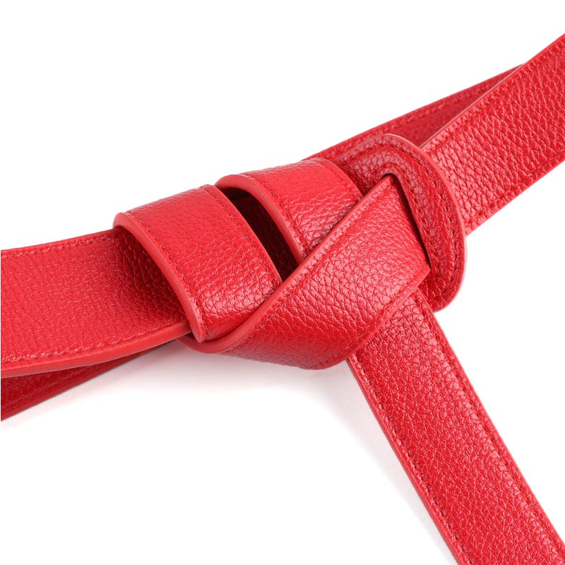 Thắt Lưng Da PU Bản Nhỏ Thiết Kế Thắt Nút Đơn Giản Thời Trang Cho Nữ