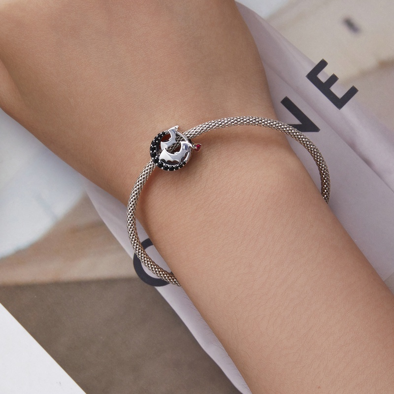 BAMOER Hạt Bạc 925 Hình Dơi Dùng Làm Vòng Đeo Tay Và Vòng cổ