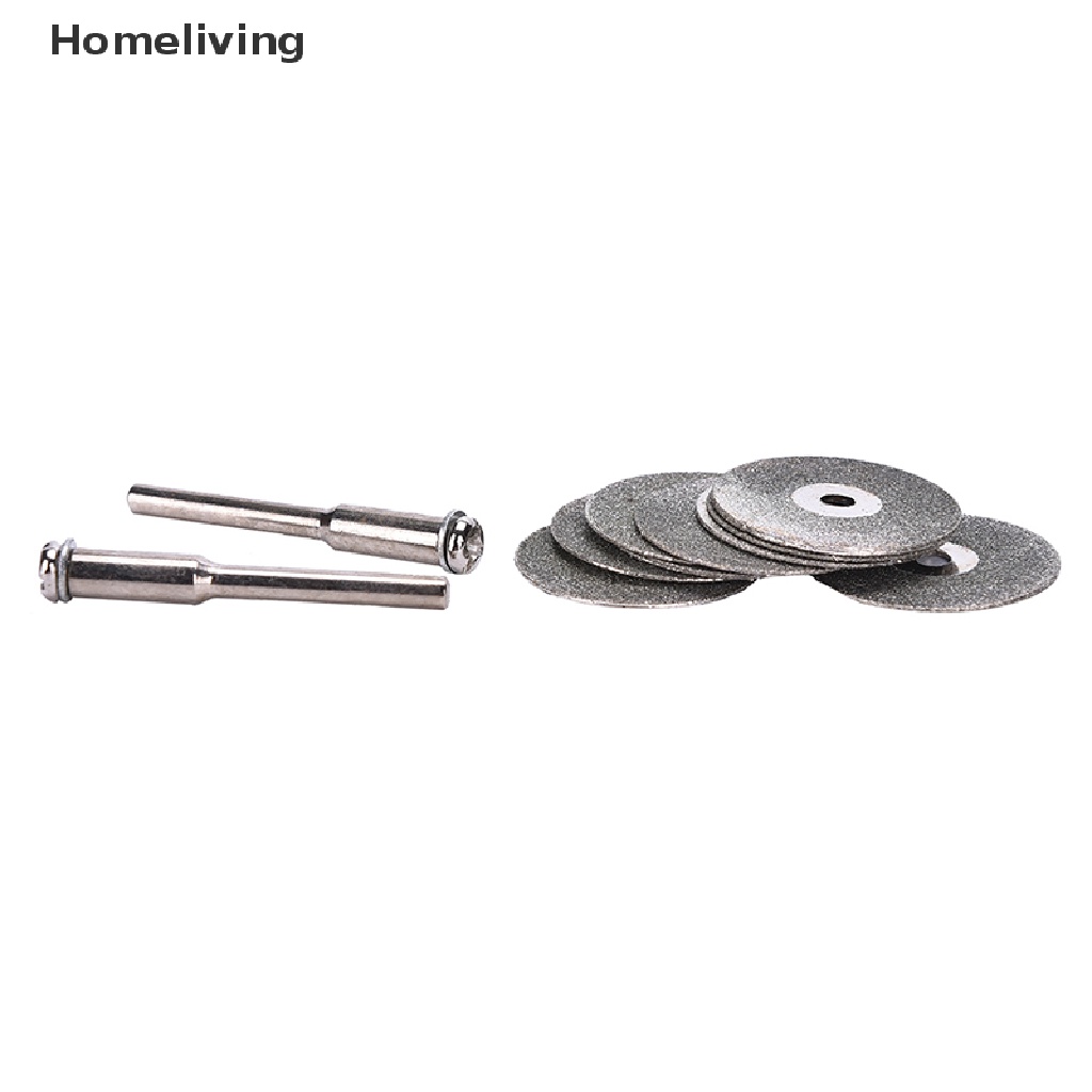 Bộ 10 Lưỡi Cắt Kim Cương 22mm + 2 Trục Khoan Dremel