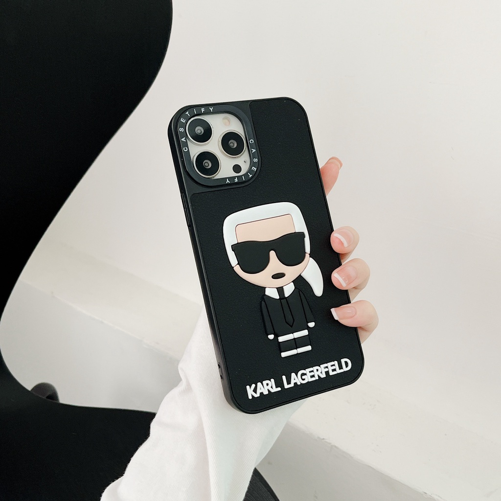 Karl Ốp Điện Thoại Silicon Hình Mèo 3d Cho iphone 15 14 13 12 11 pro max plus x xs xr