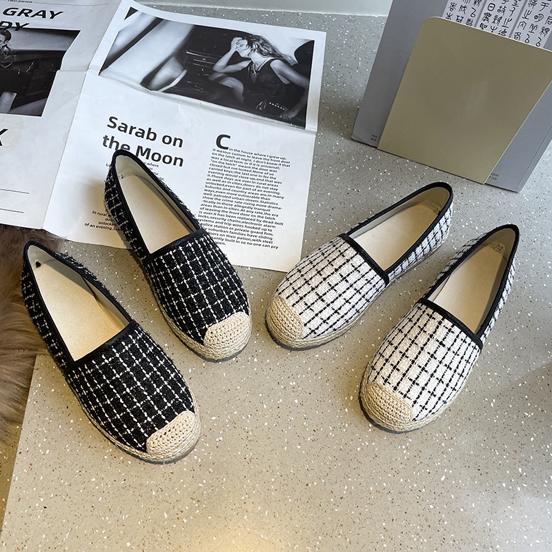 Giày đế mềm IELGY in họa tiết kẻ sọc kiểu Hàn Quốc cho nữ