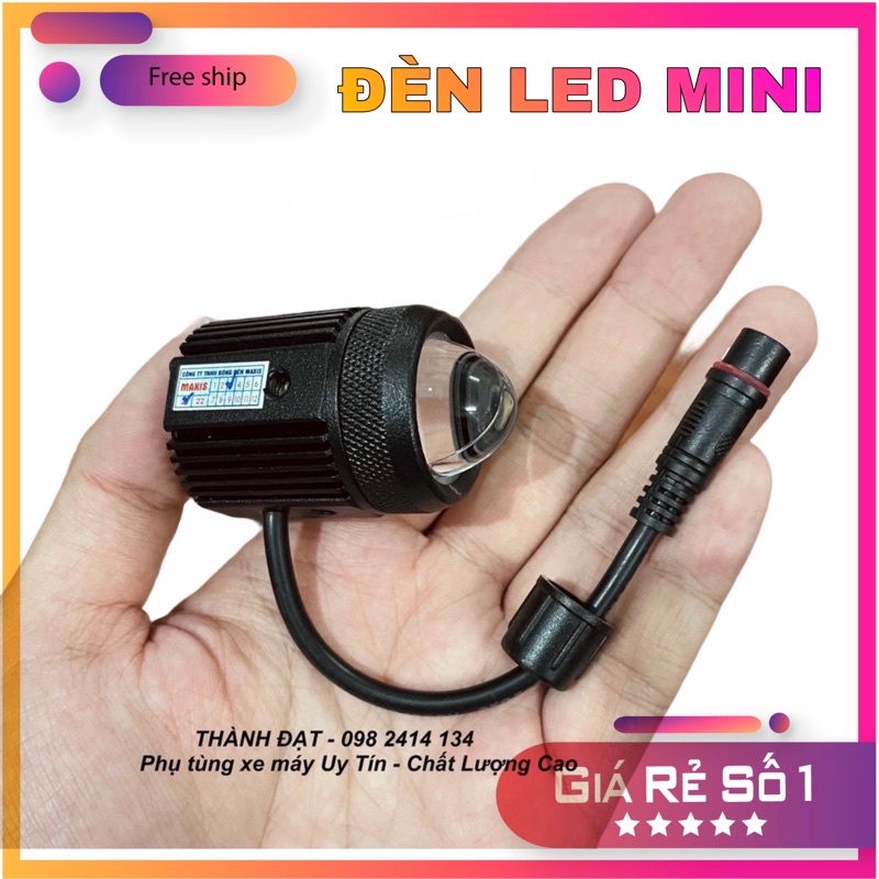 💖💖Đèn led trợ sáng mini 3 chế độ sáng loại 1 nguồn nhôm cao cấp chất lượng