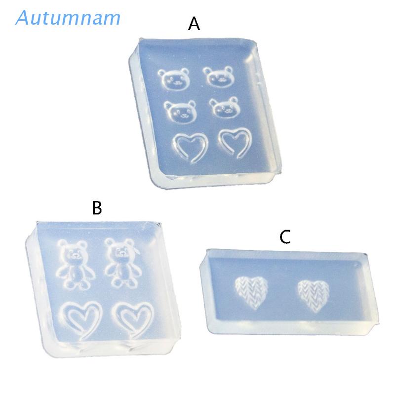 [Hàng mới về] Khuôn silicon làm phụ kiện trang trí móng tay hình gấu trái tim