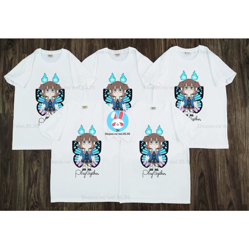 Áo thun Play Together giá rẻ - Mẫu lửa xanh cute ,áo play together in hình sắc nét cute