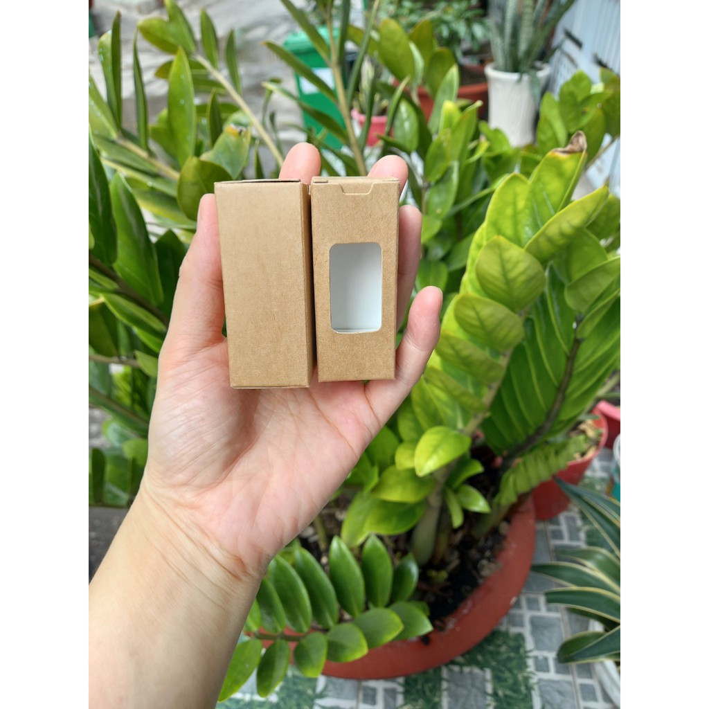 50 cái - Hộp giấy kraft đựng son chai tinh dầu 10ml chai serum - Hộp số 13