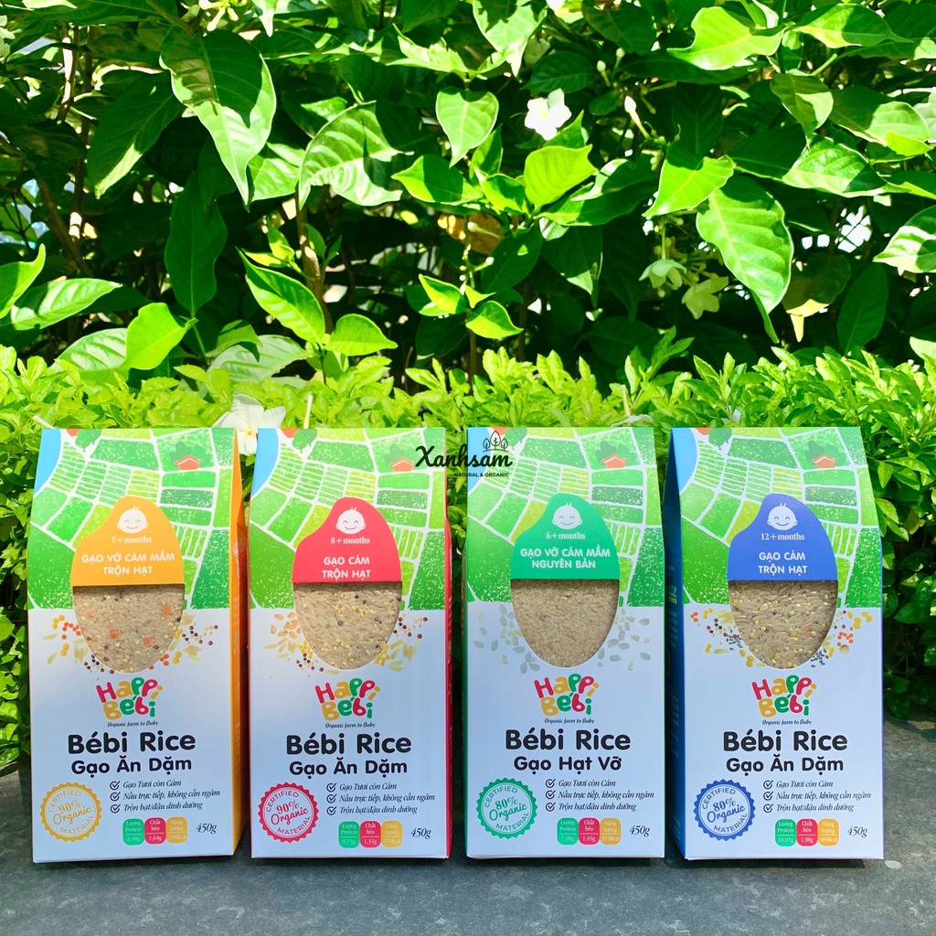 Gạo Cám Ăn Dặm Trộn Hạt Hữu Cơ Cho Bé 450g Bébi Rice - XanhSam Organic