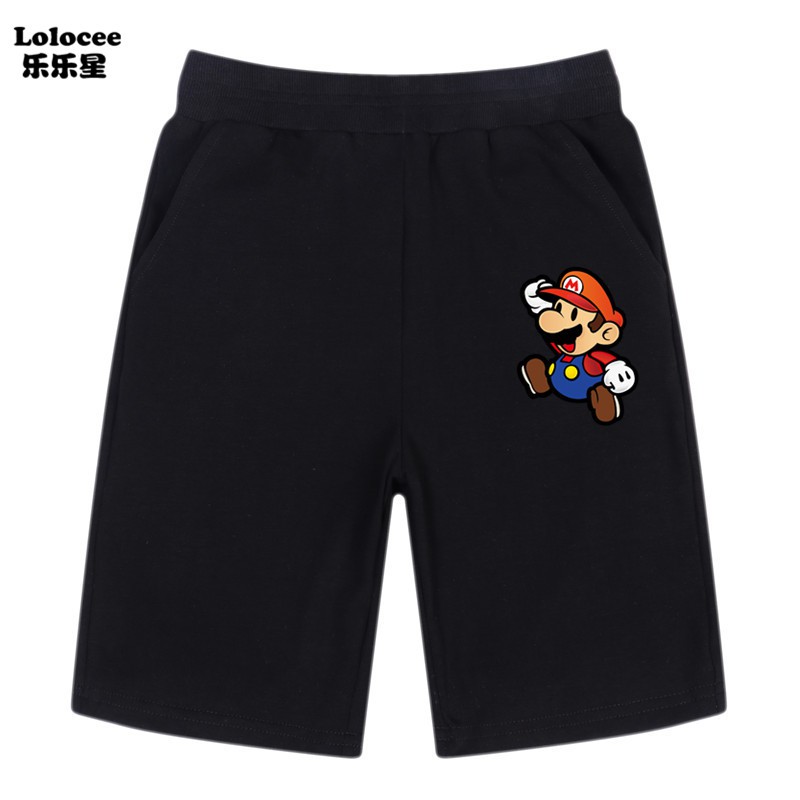 Quần Short Lưng Thun In Hình Super Mario Cho Bé Trai &amp; Gái