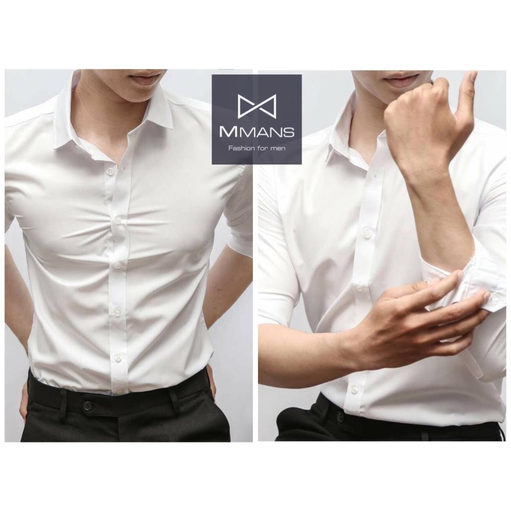 Áo sơ mi trắng nam, sơ mi nam xanh và đen chất cotton dày mịn, mềm gấp hộp cực xịn của MMANS *