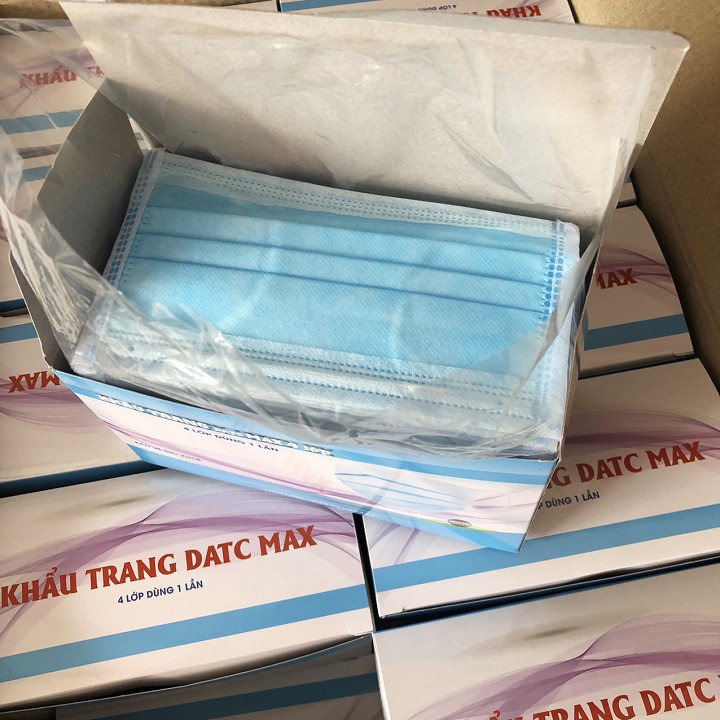 Hộp 50 cái khẩu trang y tế chuẩn 4 lớp DATC MAX - Hàng có sẵn