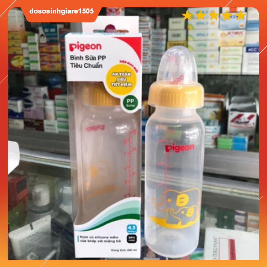 Bình sữa Pigeon PP cổ hẹp 120ML và 240ml